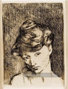 Tête de femme Madeleine 1905 cubistes Peinture à l'huile